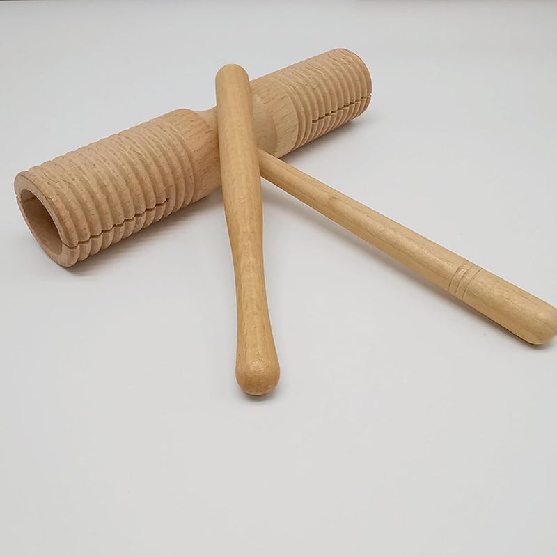 mocrcrel Latin American Music, Guiro Wood Percussion Instrument,Pine Training Musical Tone Block Rasp with Wood Scraper, Cuban Style Guiro 7 * 1.5in (1 Pcs) - Image 4